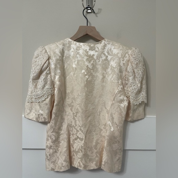 Scott McClintock Vintage Formal Cream Paisley Print Skirt Suit Size 4 - Picture 6 of 13